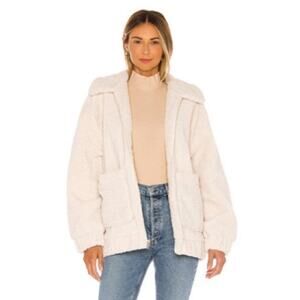 Ugg Faux Fur Sherpa Teady Bear Oversized Jacket Off White Women's Size M NWT